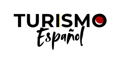 Logo de Turismo Español como agencia de turismo nacional. Logotipo de "Turismo Español" con texto en negro y un punto rojo. Agencia de turismo nacional.
